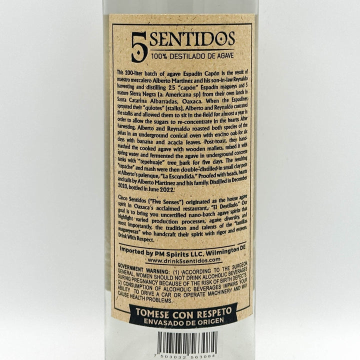 Label Photo- Back of bottle