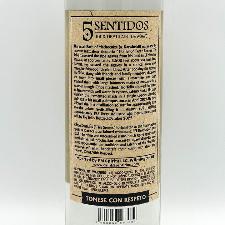 LABEL PHOTO back of bottle