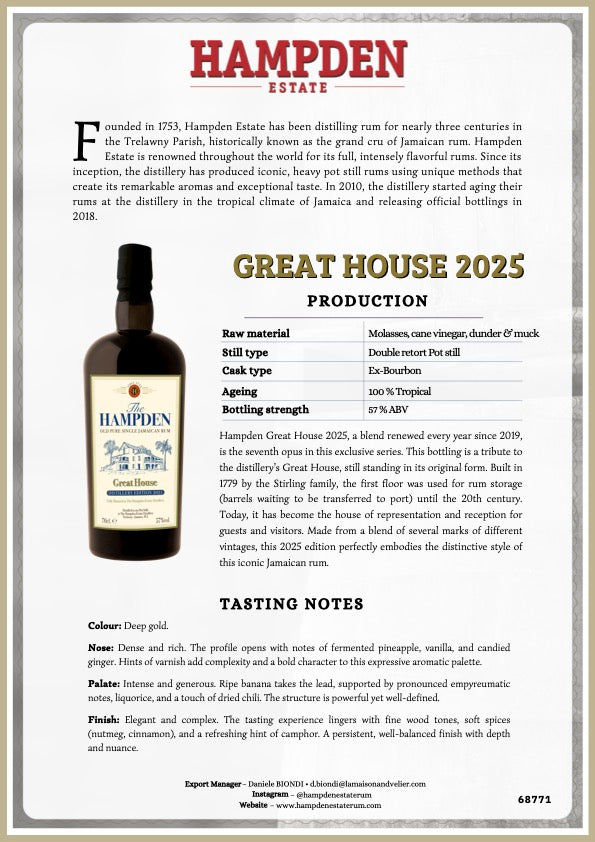 Hampden Estate Great House Rum 2025