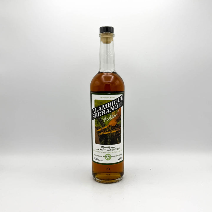Bottle of Glambique Serrano on a white background