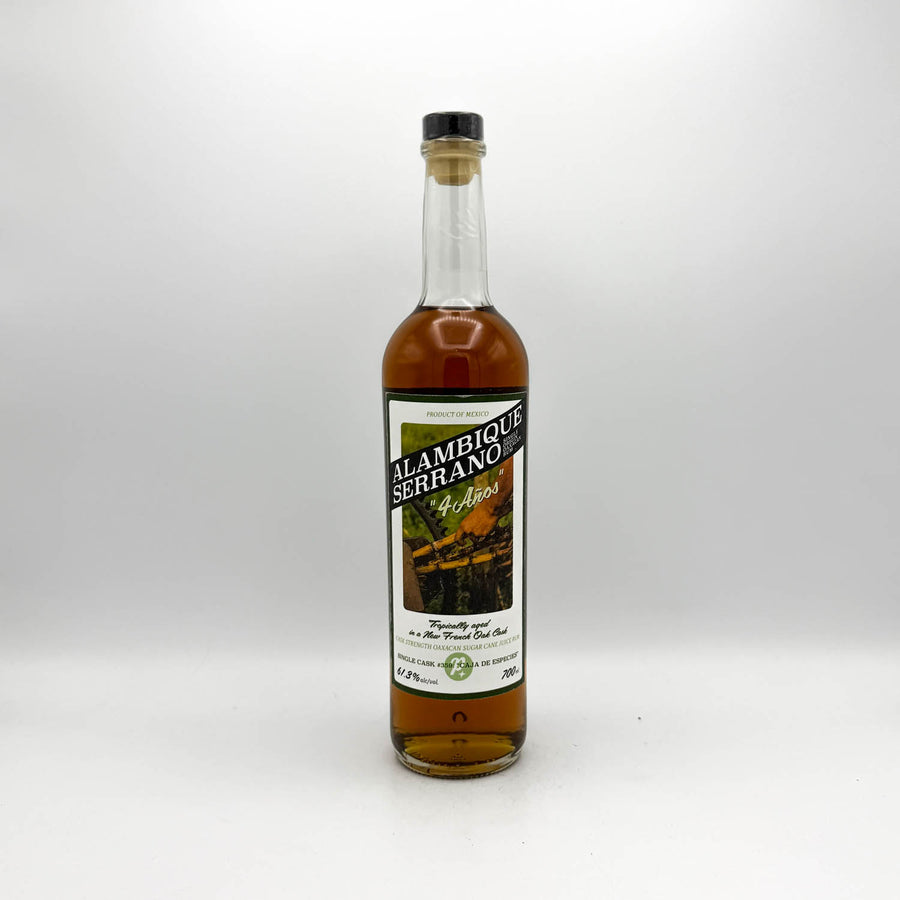 Bottle of Glambique Serrano on a white background