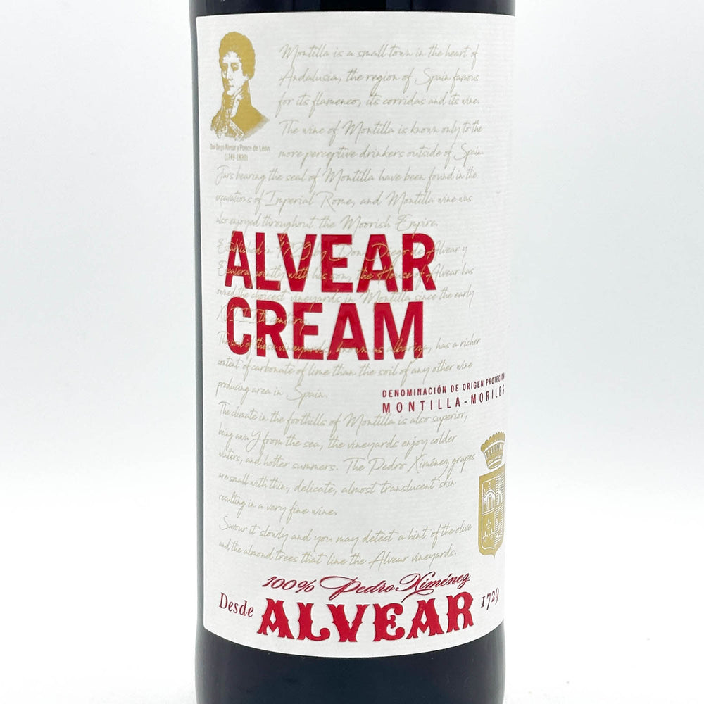 Alvear Cream wine bottle label on a white background
