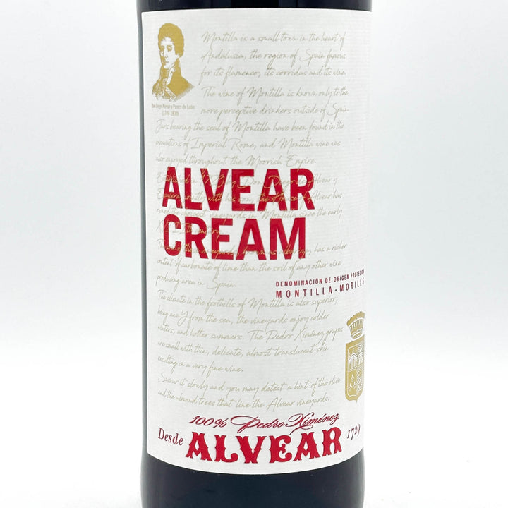 Alvear Cream wine bottle label on a white background