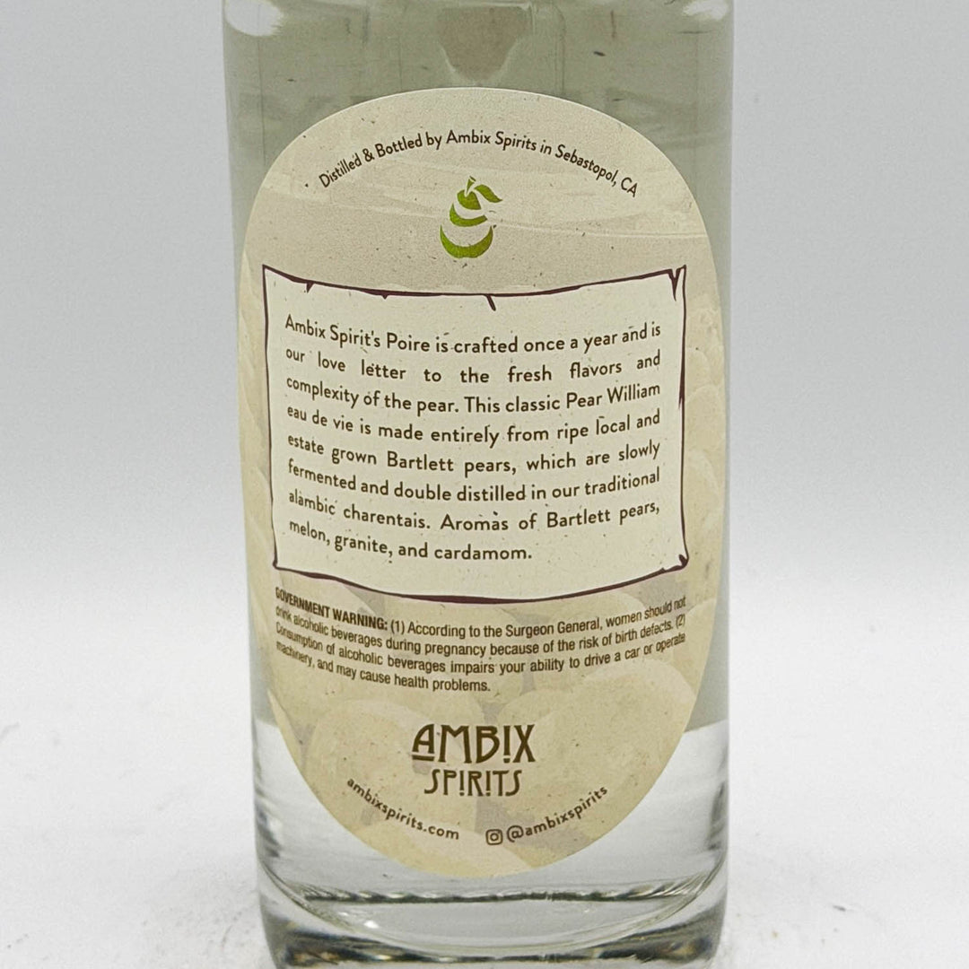 Glass bottle with a detailed label on a white background