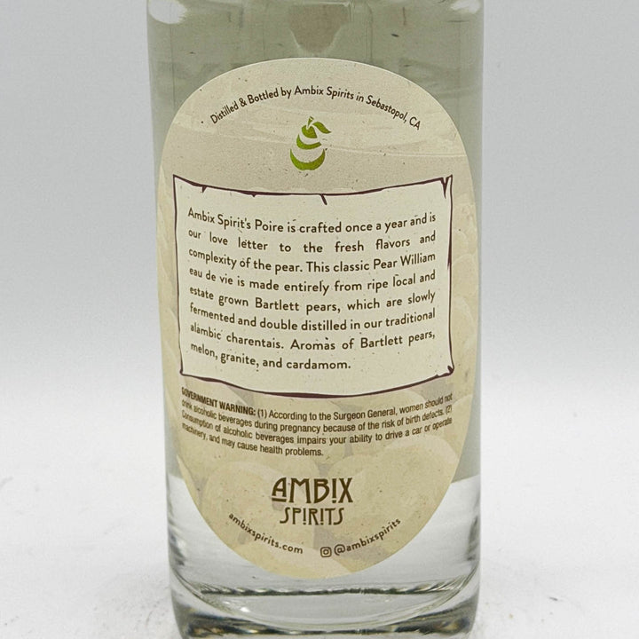 Glass bottle with a detailed label on a white background