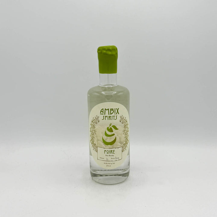 Bottle of Ambix Spirits Poire on a white background