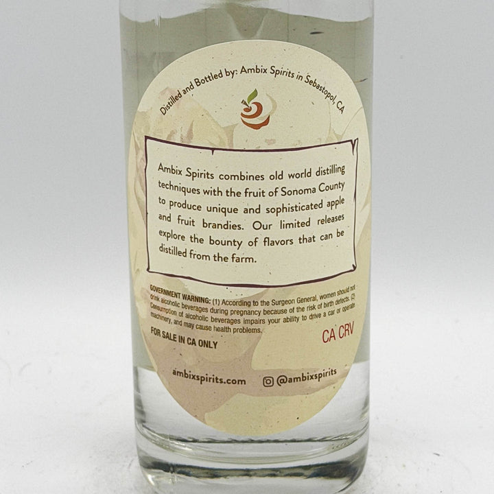 Bottle label with text and branding on a white background