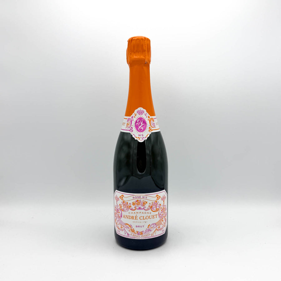 Bottle of Andre Clouet Rosé on a white background