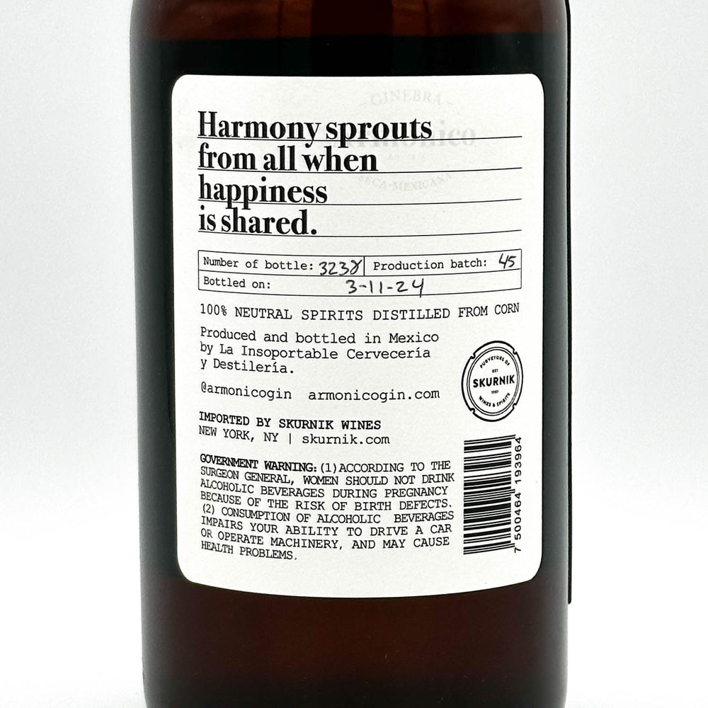 Bottle label with text and branding on a white background