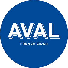 Blue and white Aval Cidre logo