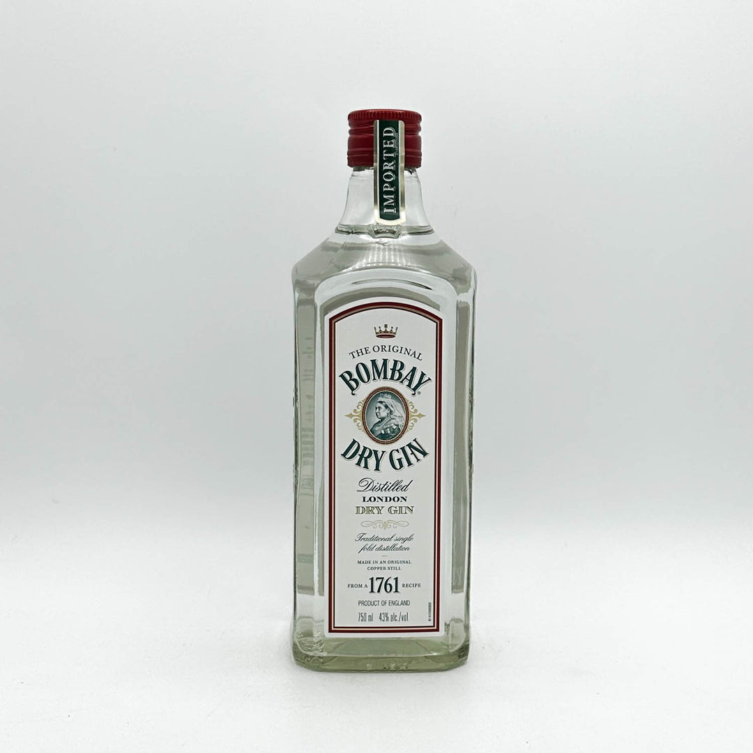 Bottle of Bombay Dry Gin on a white background
