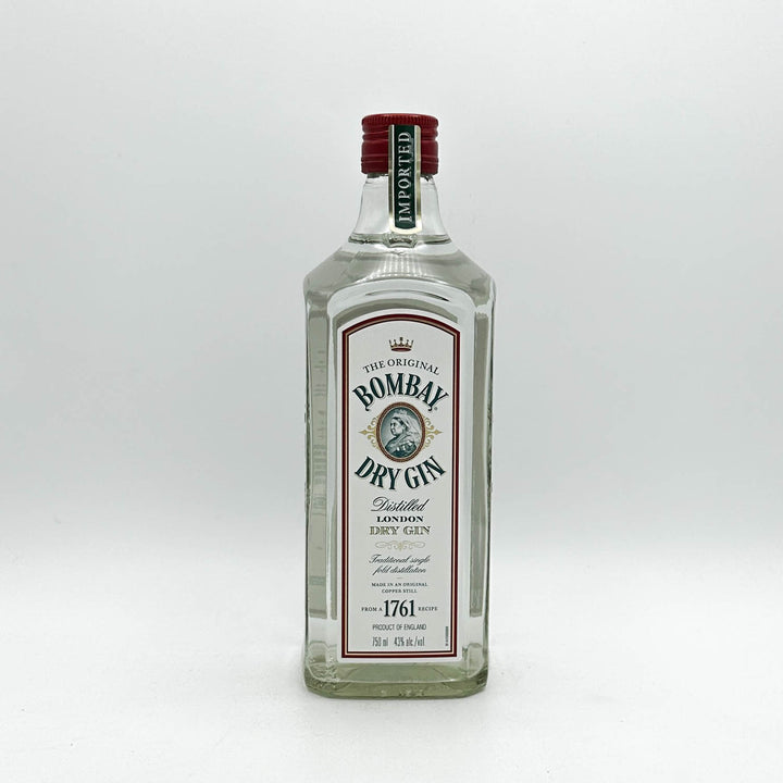Bottle of Bombay Dry Gin on a white background