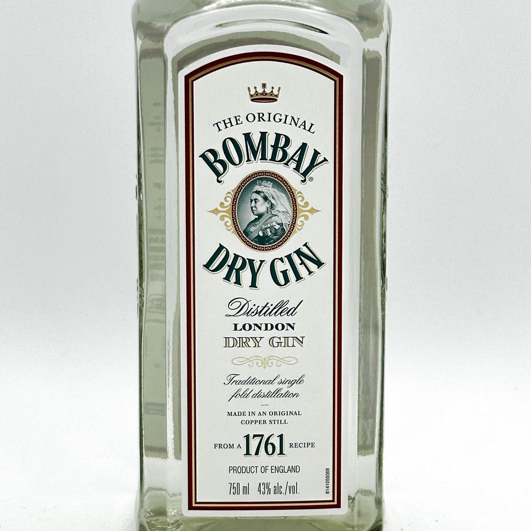 Bottle of Bombay Dry Gin on a white background
