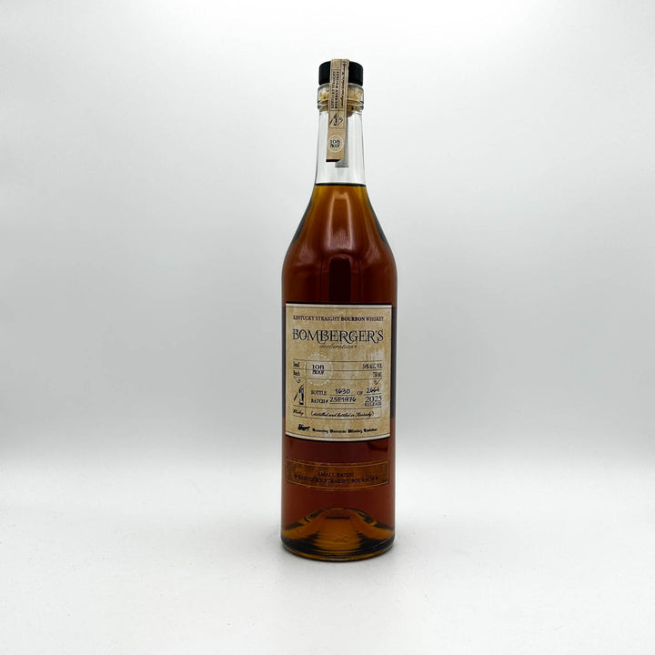 Bombergers whiskey bottle on a white background