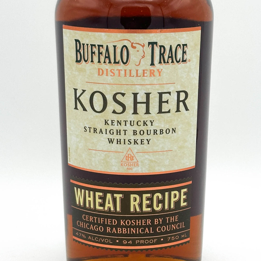 Buffalo Trace Distillery Kosher Kentucky Straight Bourbon Whiskey bottle on a white background