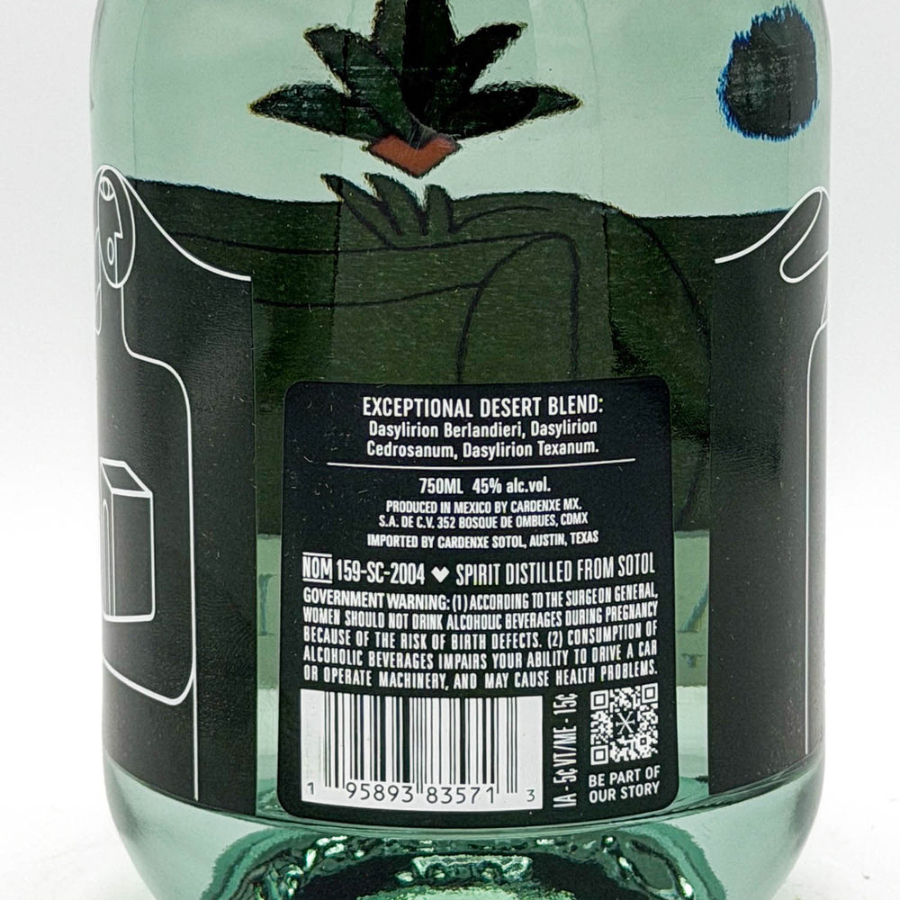 Bottle label with text and graphics on a white background