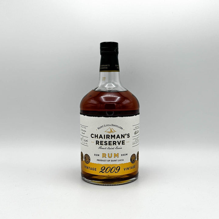 Bottle of Chairman's Reserve Rum on a white background