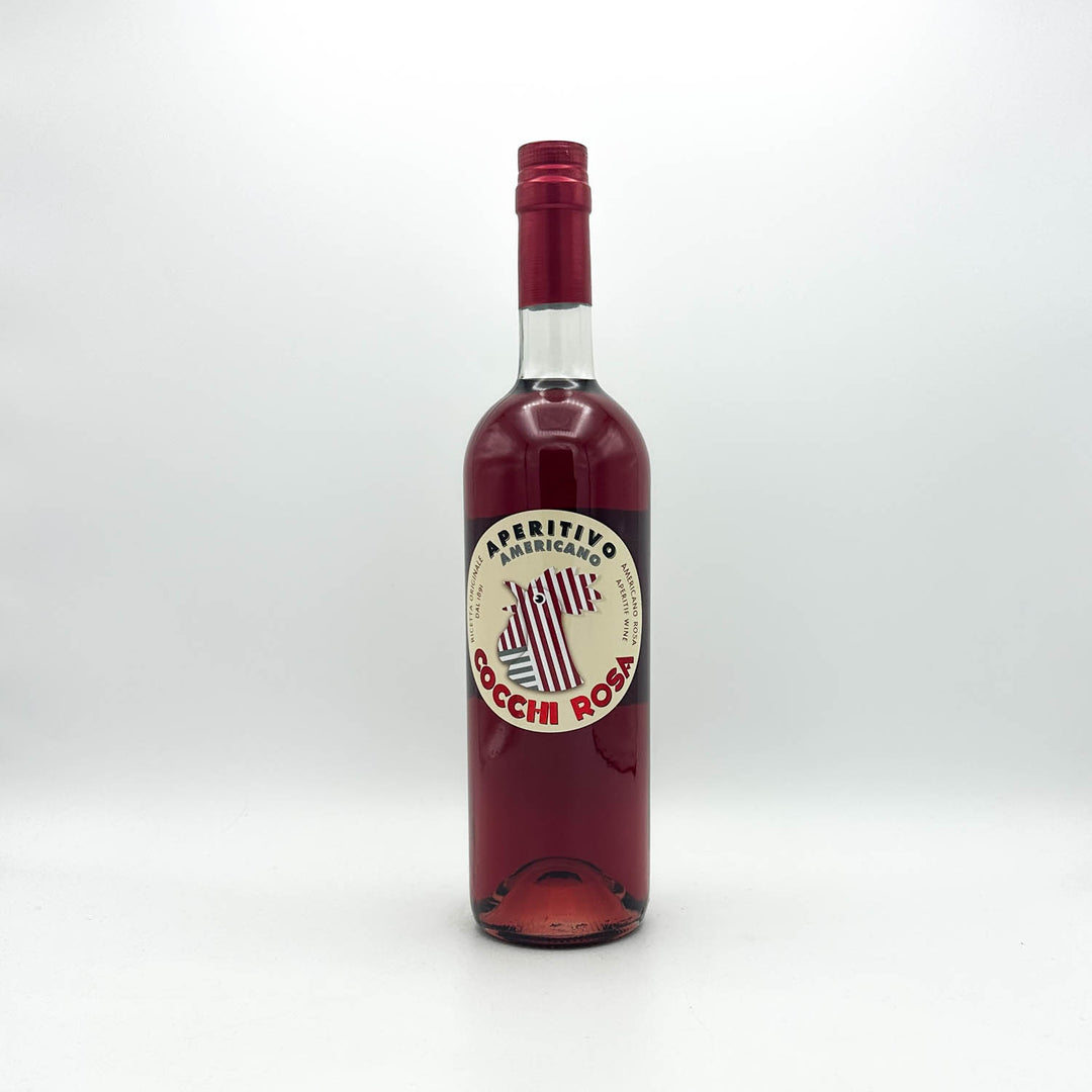 Bottle of Occhi Rosa aperitivo on a white background