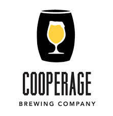 Cooperage Brewing Company logo with a beer glass on a black background