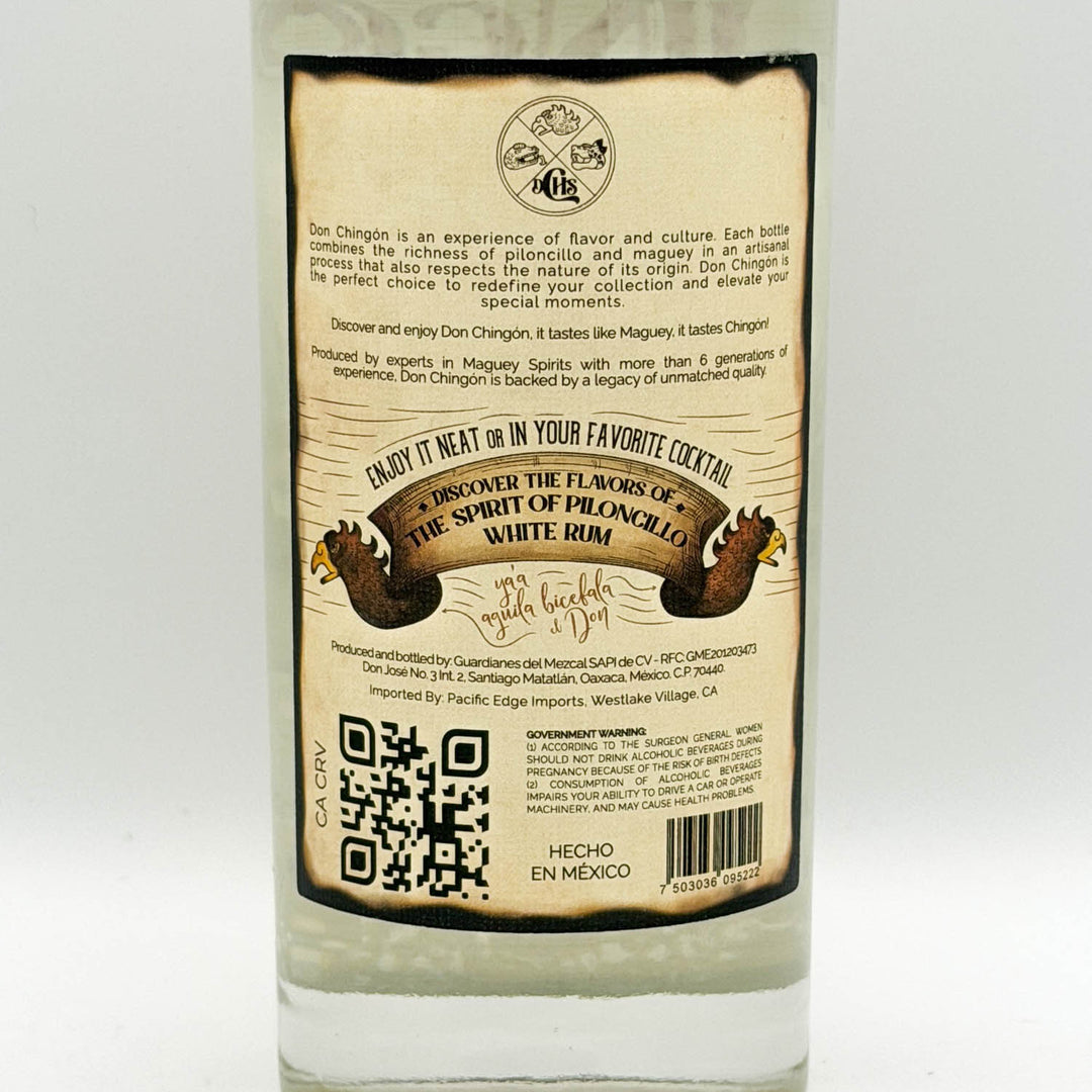 Bottle label with text and graphics on a white background
