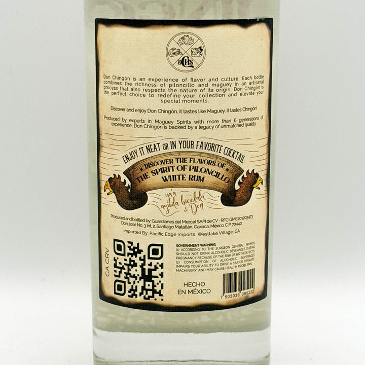 Bottle label with text and graphics on a white background