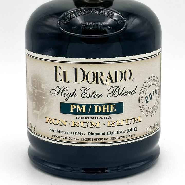 El Dorado rum bottle with label on a white background