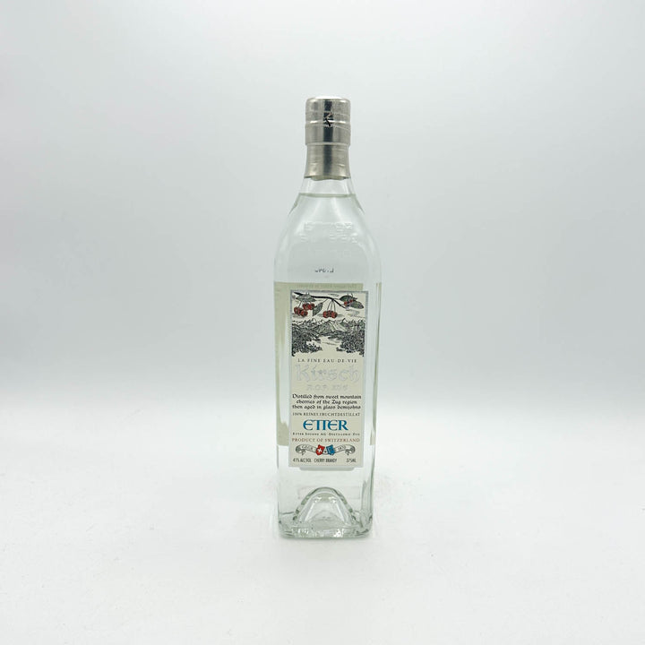Clear bottle with a silver cap on a white background