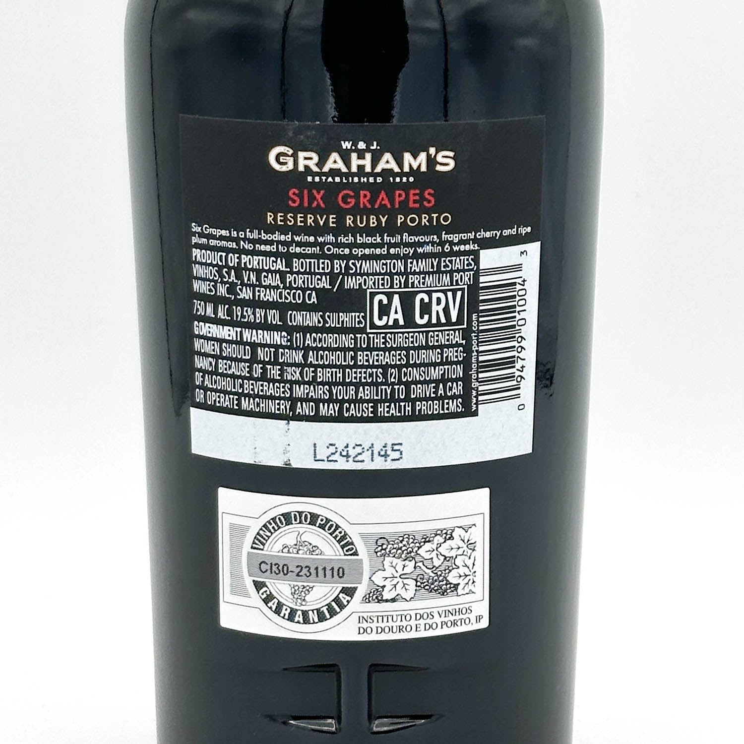 Graham's Six Grapes Reserve Porto – Prizefighter Bottle Shop