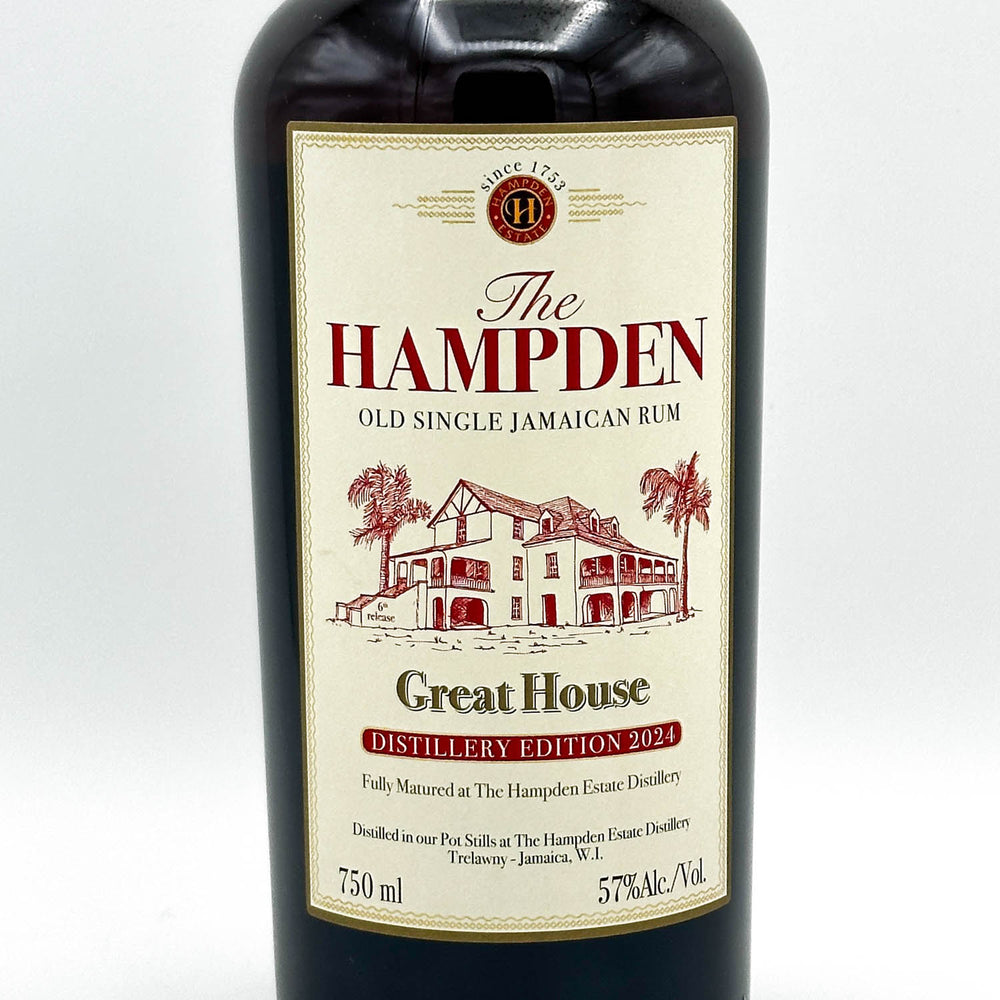 Hampden Old Single Jamaican Rum bottle with label on a white background