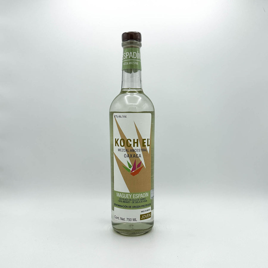 Bottle of Kochel Mezcal on a white background