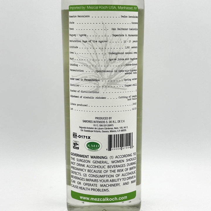 Bottle label with text and a green stripe on a white background
