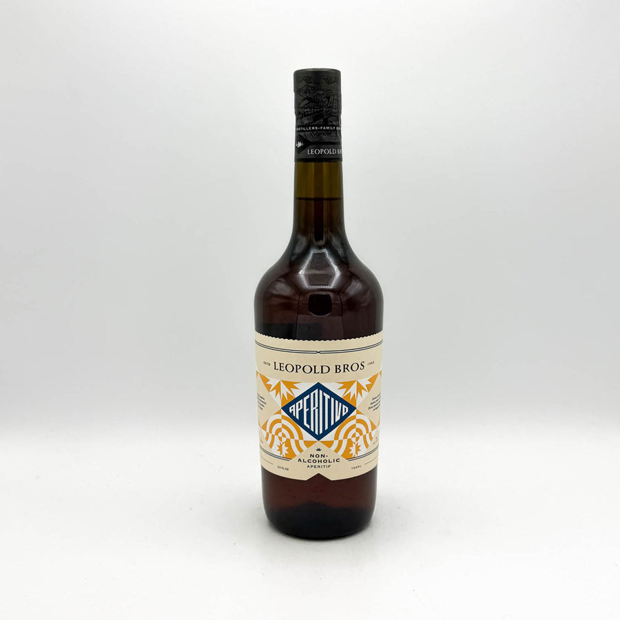 Bottle of Leopold Bros. liquor on a white background