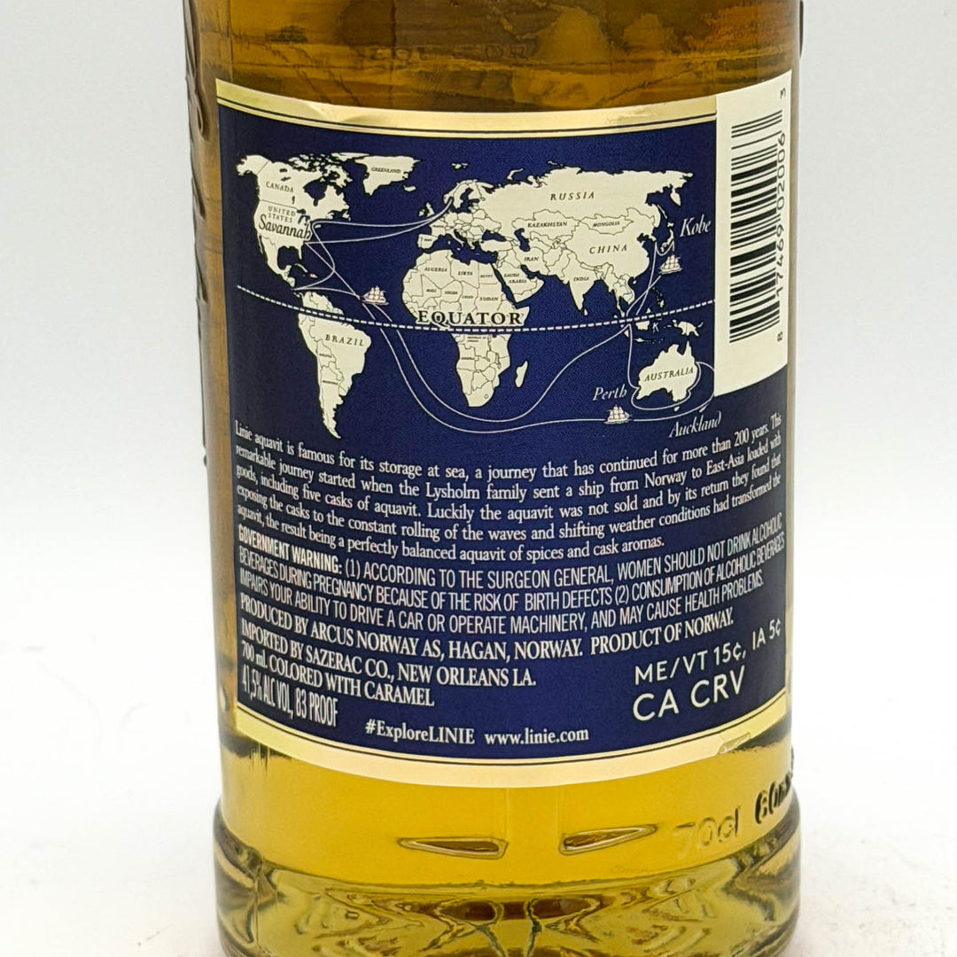 Bottle label with world map design on a white background