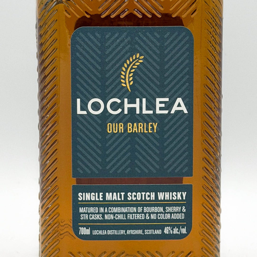 Lochlea Single Malt Scotch Whisky bottle on a white background