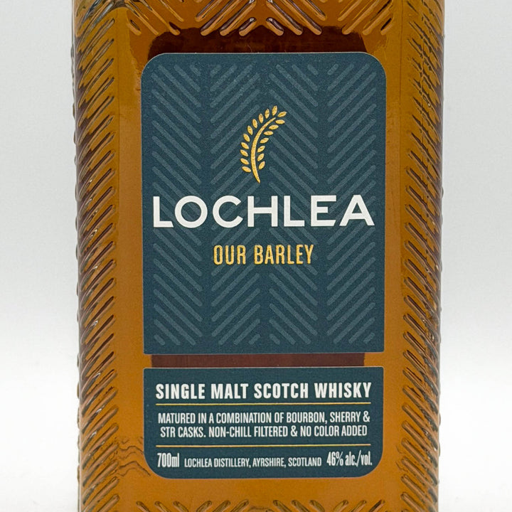 Lochlea Single Malt Scotch Whisky bottle on a white background