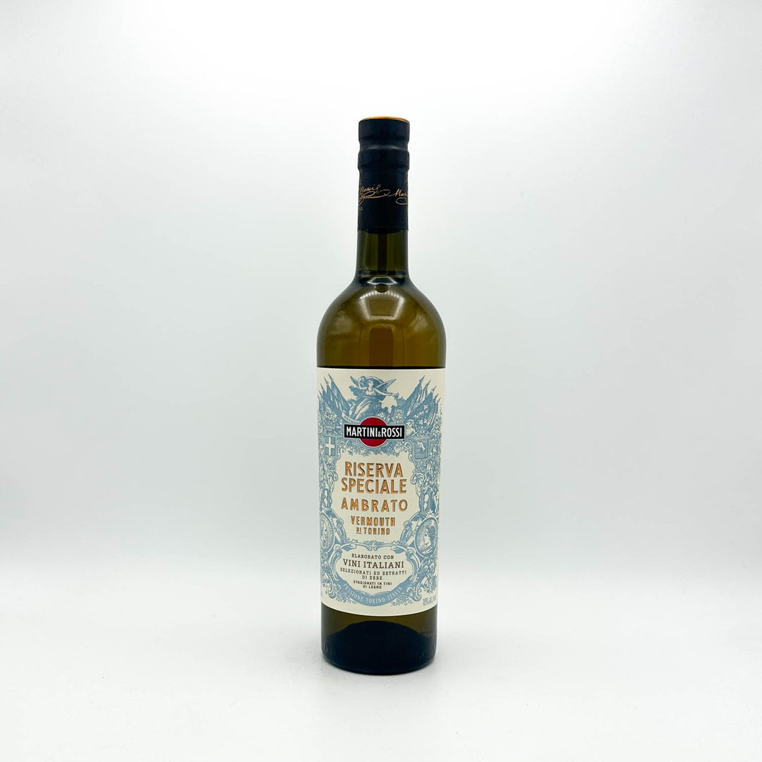 Wine bottle with a label on a white background