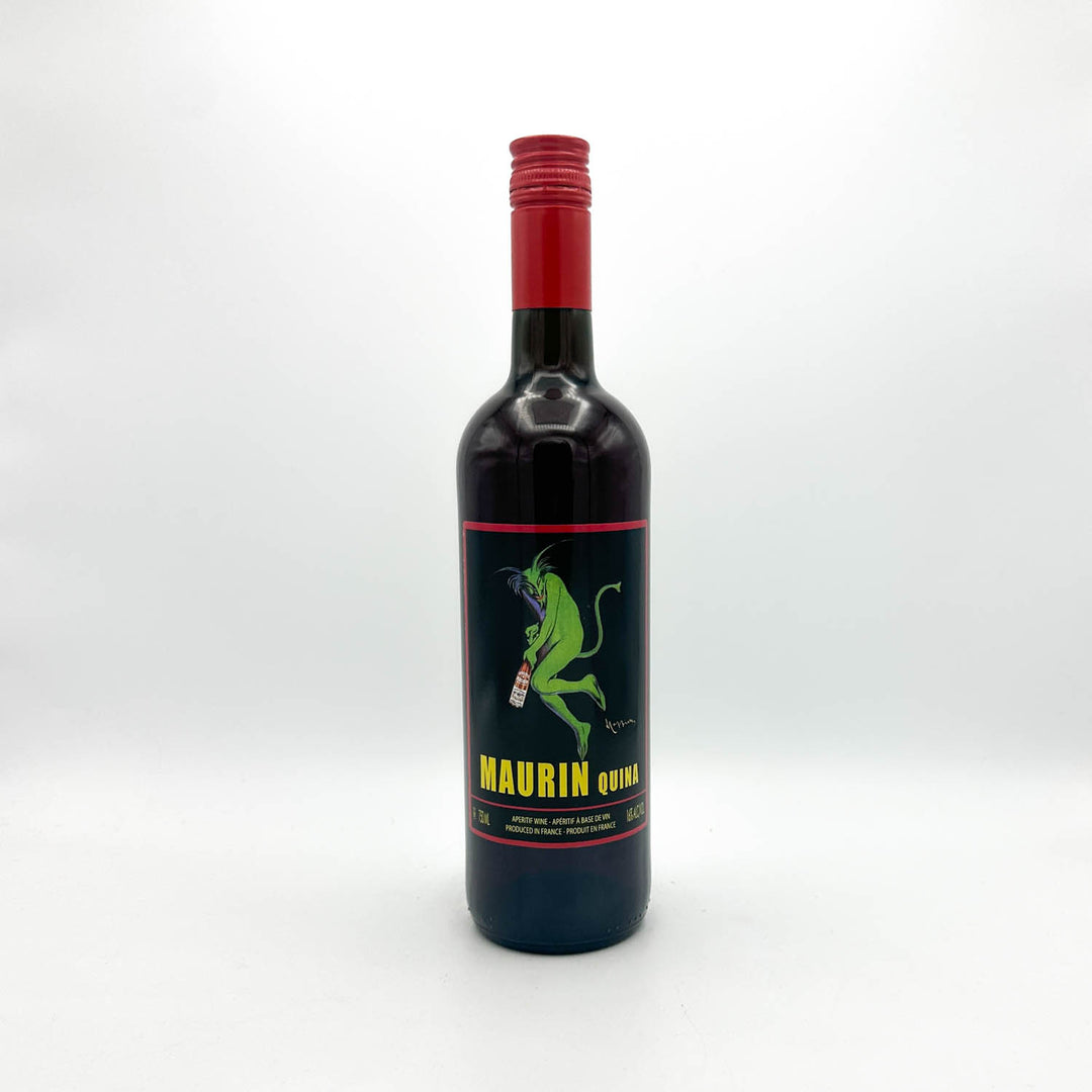Wine bottle with green label and red cap on a white background