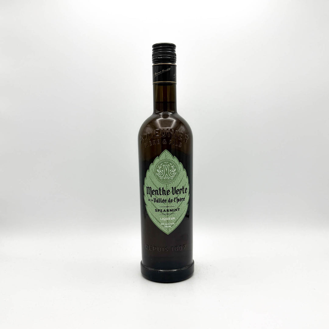 Bottle of Menthe Verte on a white background