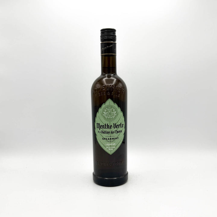 Bottle of Menthe Verte on a white background