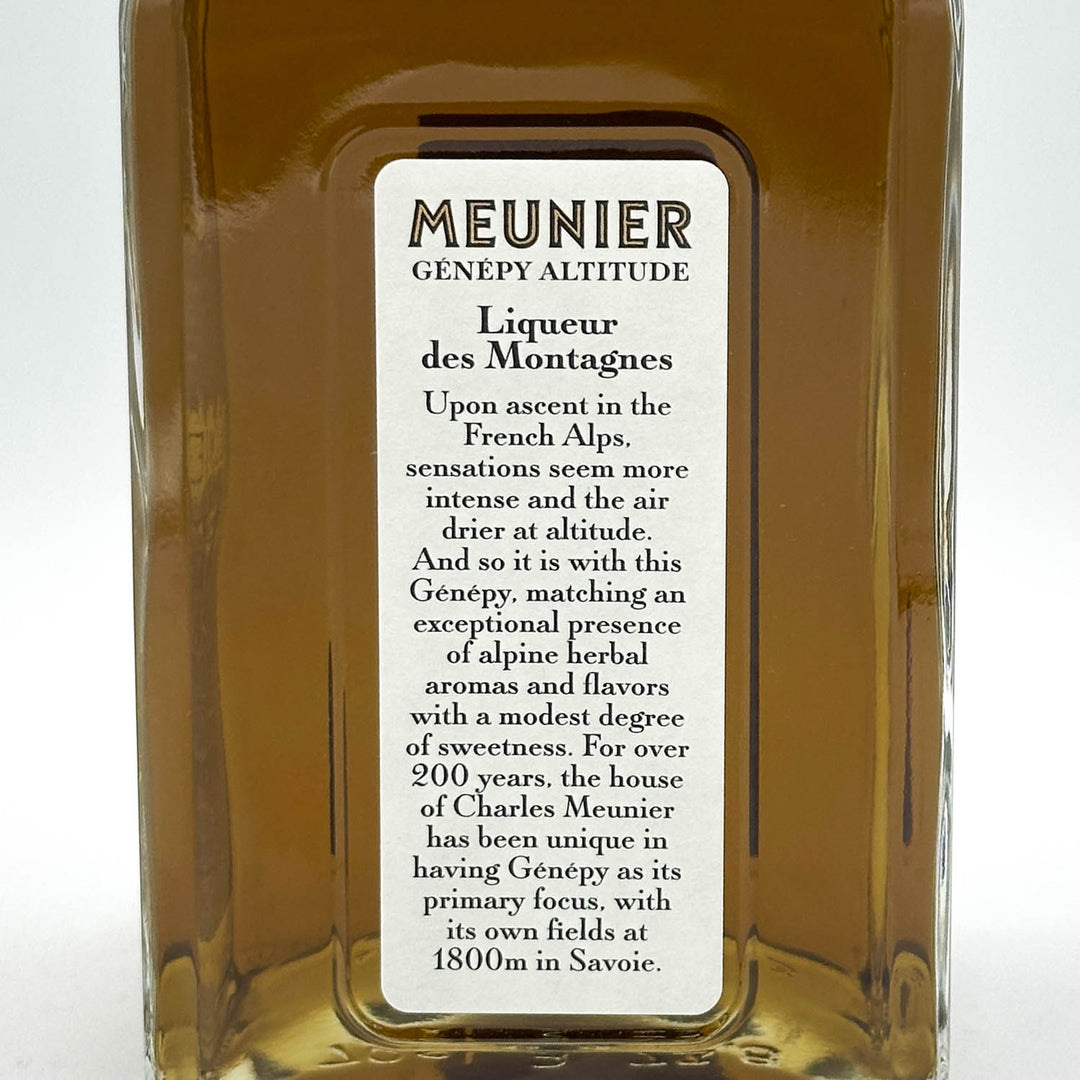 Bottle of Meunier Genepy Altitude on a white background
