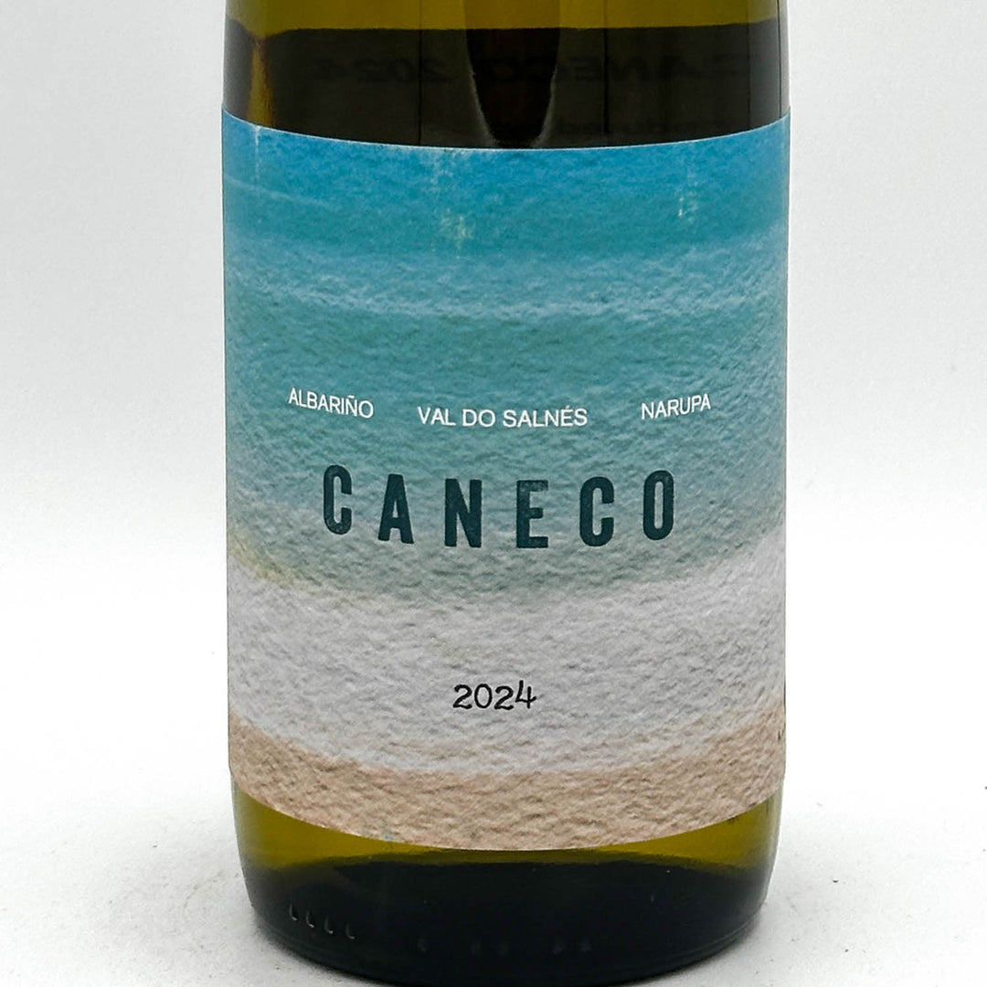Wine bottle with a gradient label featuring the brand 'Caneco' on a white background
