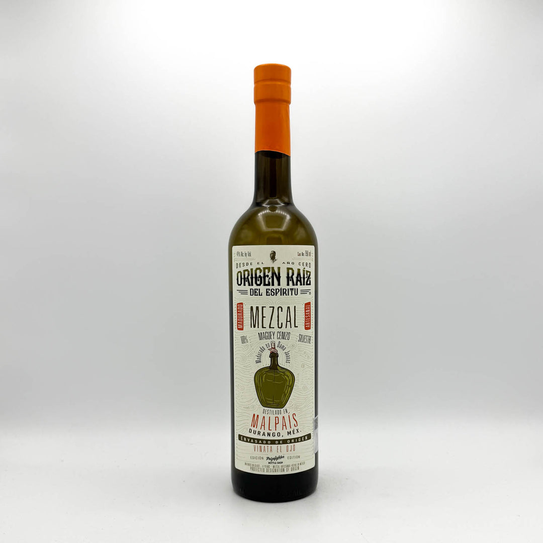 Bottle of Mezcal on a white background