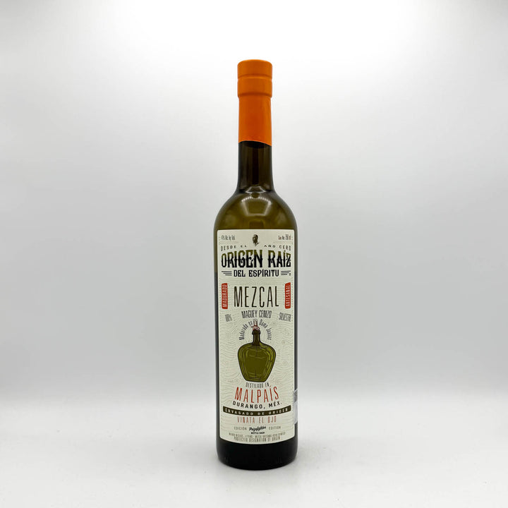 Bottle of Mezcal on a white background