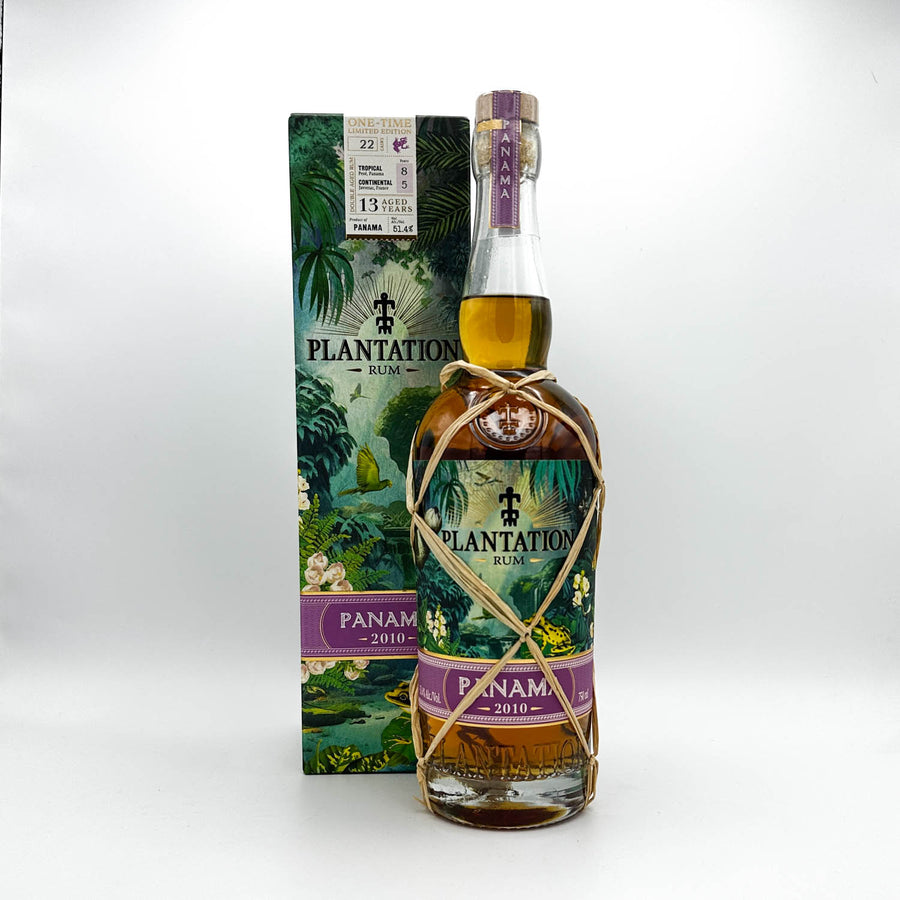 Plantation Rum bottle and packaging on a white background