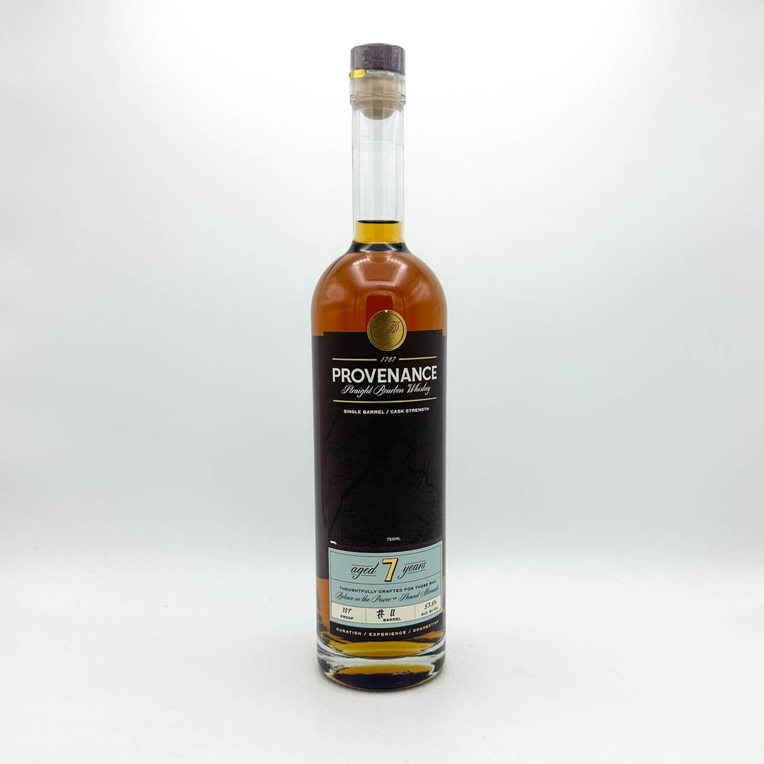 Bottle of Provenance Whiskey on a white background