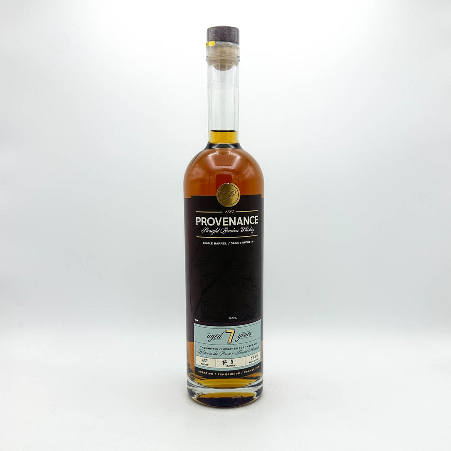 Bottle of Provenance Whiskey on a white background