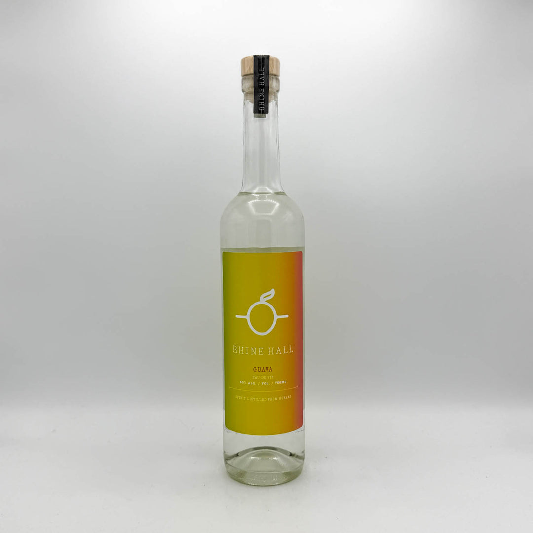 Clear bottle with a yellow label on a white background