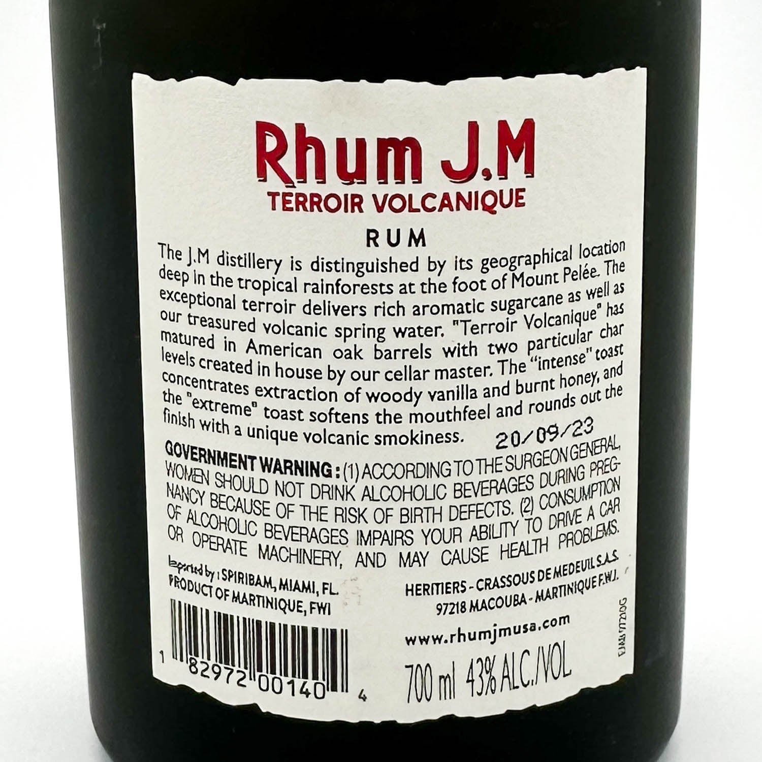 Rhum J.M. Terroir Volcanique Vieux Agricole – Prizefighter Bottle Shop