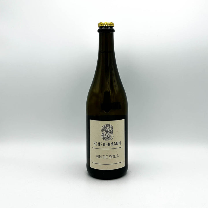 Bottle of Scheuermann Vin de Soda on a white background