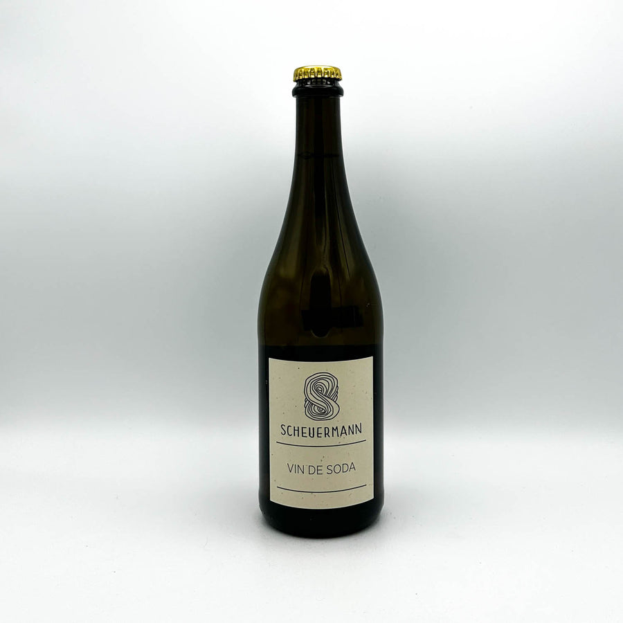 Bottle of Scheuermann Vin de Soda on a white background